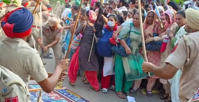 ਕੈਬਨਿਟ ਮੰਤਰੀ ਮੀਤ ਹੇਅਰ ਦੀ ਕੋਠੀ ਵੱਲ ਵਧਦੇ ਬੇਰੁਜ਼ਗਾਰ ਛੱਲੀਆਂ ਵਾਂਗੂੰ ਕੁੱਟੇ