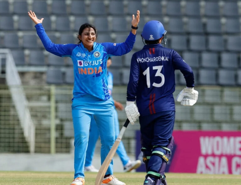 ਥਾਈਲੈਂਡ ਵੱਲੋਂ ਦਿੱਤਾ 37 ਦੌੜਾਂ ਦਾ ਟੀਚਾ ਇੰਡੀਆ ਨੇ ਸਿਰਫ 6 ਓਵਰਾਂ ‘ਚ ਹਾਸਲ ਕੀਤਾ