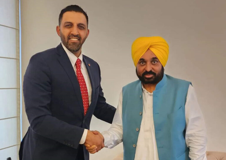 ਇੰਡੀਆ ਦੌਰੇ ‘ਤੇ ਪੁੱਜੇ ਕੈਨੇਡੀਅਨ ਐੱਮ.ਪੀ. ਜਾਰਜ ਚਾਹਲ ਵੱਲੋਂ ਭਗਵੰਤ ਮਾਨ ਨਾਲ ਮੁਲਾਕਾਤ