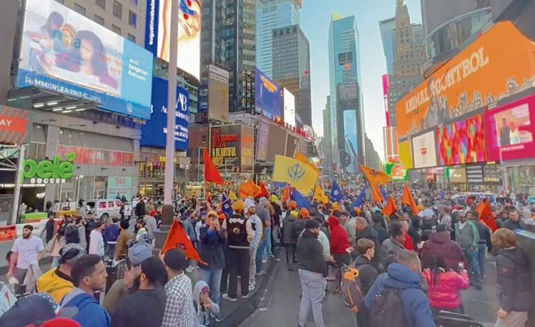 ਨਿਊਯਾਰਕ ਦੇ ਟਾਈਮਜ਼ ਸਕੁਏਅਰ ‘ਤੇ ਖਾਲਿਸਤਾਨ ਪੱਖੀਆਂ ਵੱਲੋਂ ਪ੍ਰਦਰਸ਼ਨ